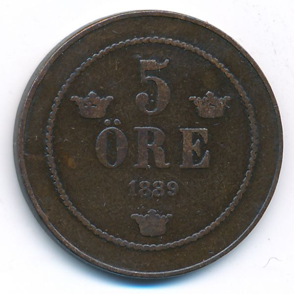 Швеция, 5 эре (1889 г.)