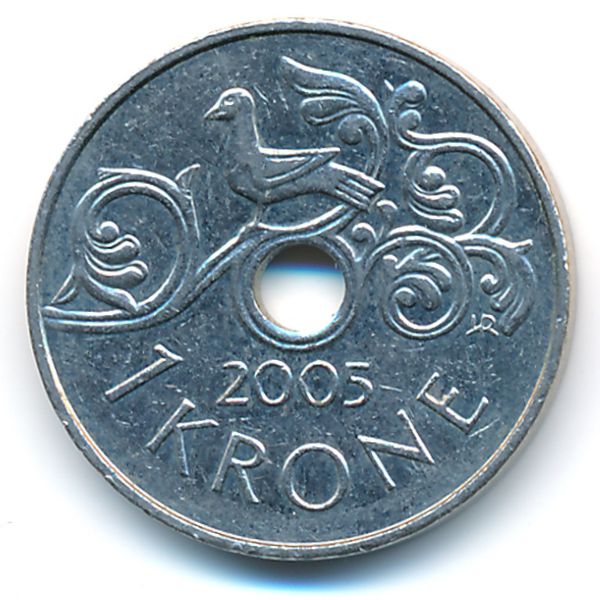 Норвегия, 1 крона (2005 г.)