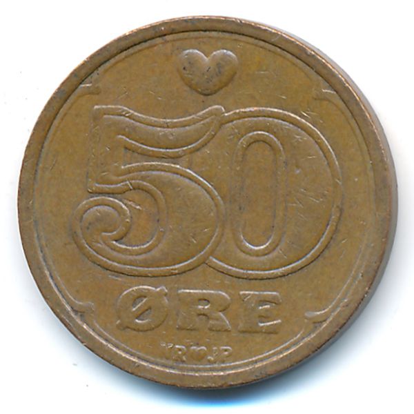 Дания, 50 эре (1989 г.)