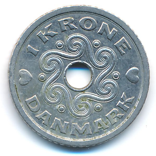 Дания, 1 крона (1993 г.)