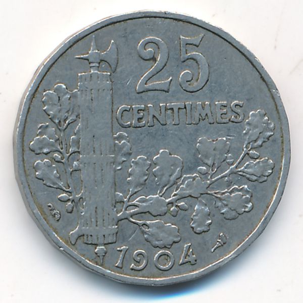 Франция, 25 сентим (1904 г.)
