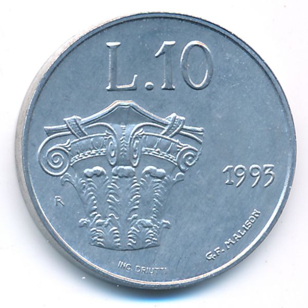 Сан-Марино, 10 лир (1993 г.)