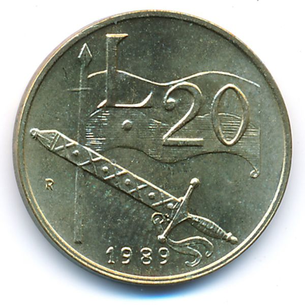 Сан-Марино, 20 лир (1989 г.)