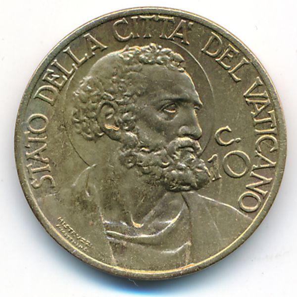 Ватикан, 10 чентезимо (1940 г.)