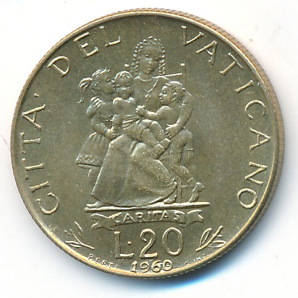 Ватикан, 20 лир (1960 г.)