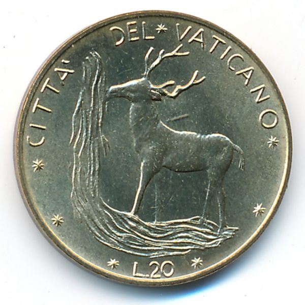 Ватикан, 20 лир (1972 г.)