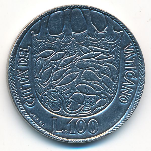Ватикан, 100 лир (1975 г.)