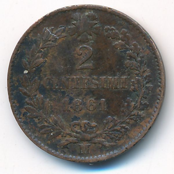 Италия, 2 чентезимо (1861 г.)