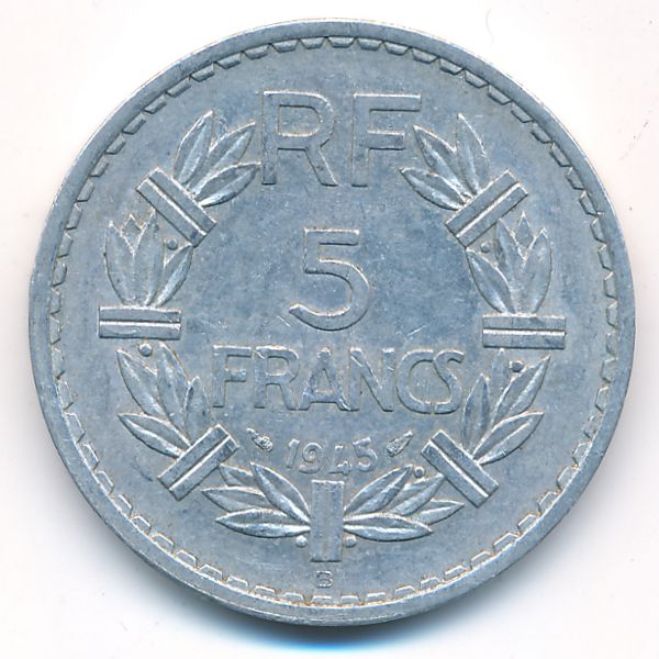 Франция, 5 франков (1945 г.)