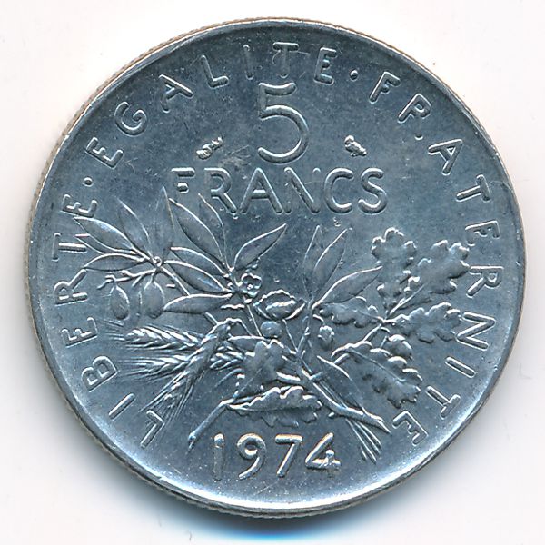 Франция, 5 франков (1974 г.)
