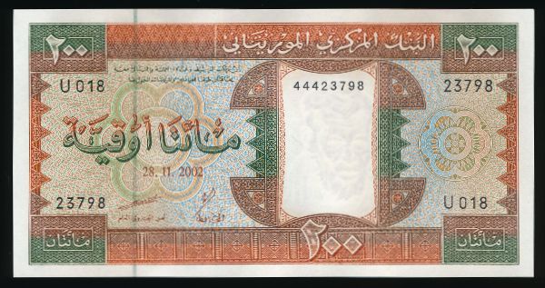 Мавритания, 200 угий (2002 г.)