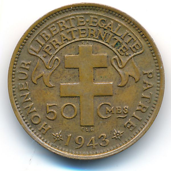 Французская Экваториальная Африка, 50 сентим (1943 г.)