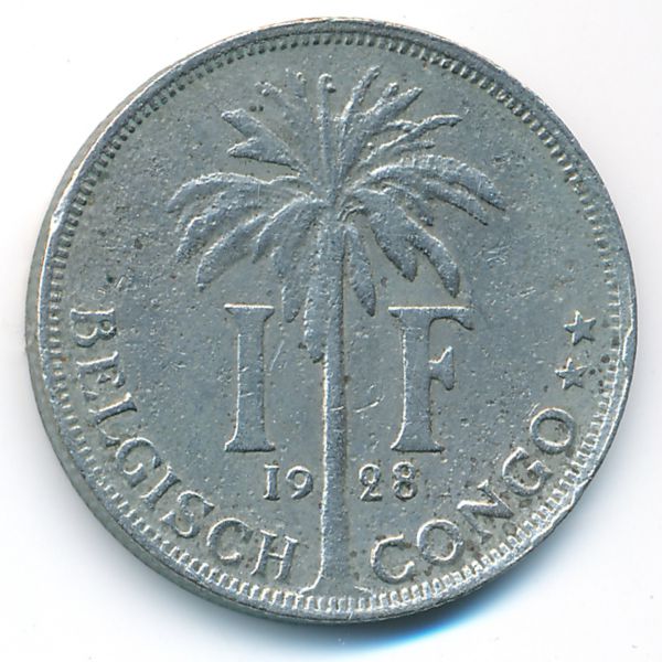 Бельгийское Конго, 1 франк (1928 г.)