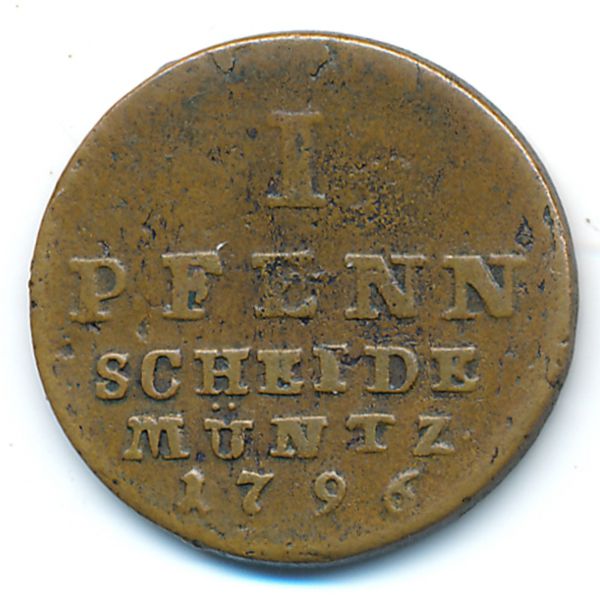 Брауншвейг-Люнебург-Каленберг-Ганновер, 1 пфенниг (1796 г.)