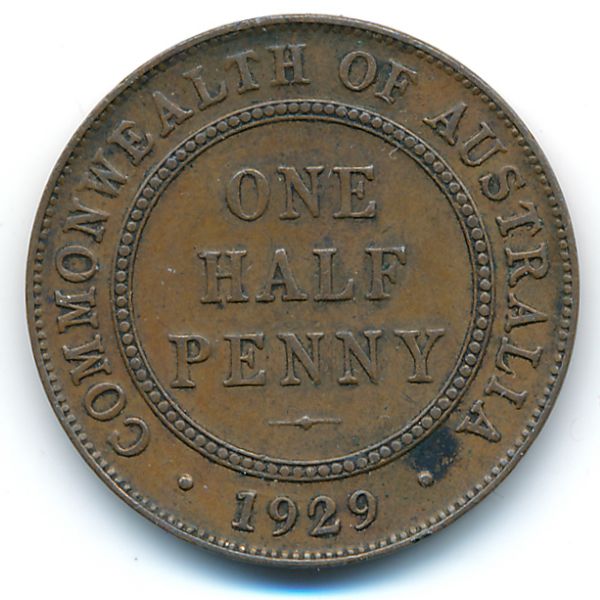 Австралия, 1/2 пенни (1929 г.)