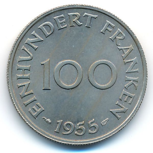 Саар, 100 франков (1955 г.)