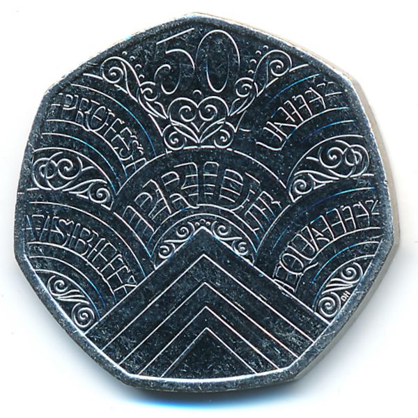 Великобритания, 50 пенсов (2022 г.)