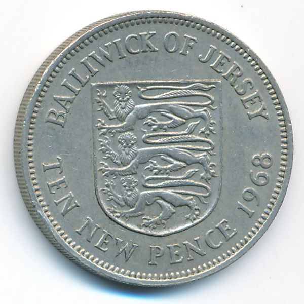 Джерси, 10 пенсов (1968 г.)