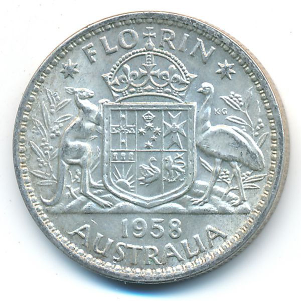 Австралия, 1 флорин (1958 г.)