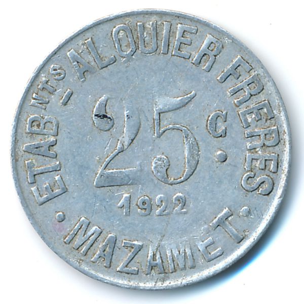 Франция, 25 сантимов (1922 г.)