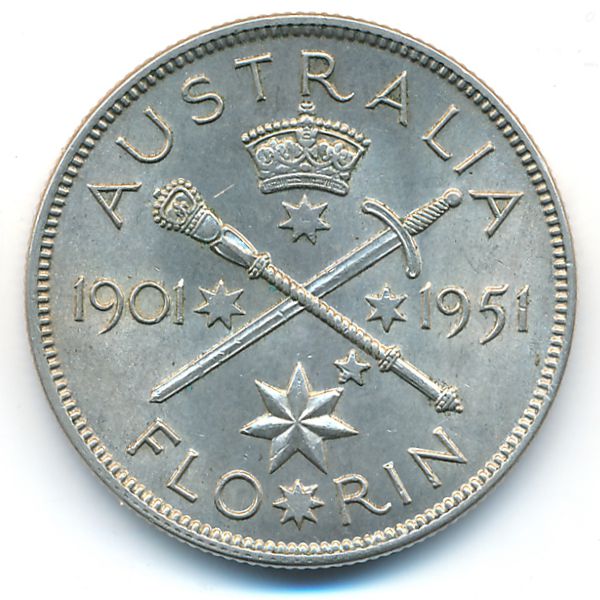 Австралия, 1 флорин (1951 г.)