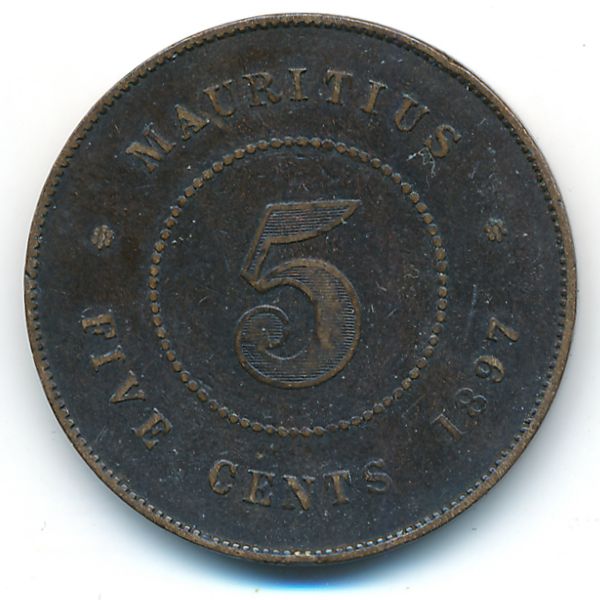 Маврикий, 5 центов (1897 г.)