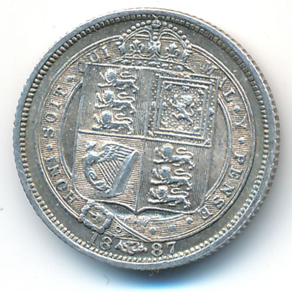 Великобритания, 6 пенсов (1887 г.)