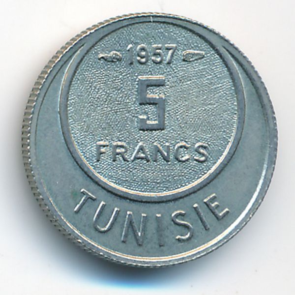 Тунис, 5 франков (1957 г.)