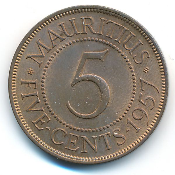Маврикий, 5 центов (1957 г.)