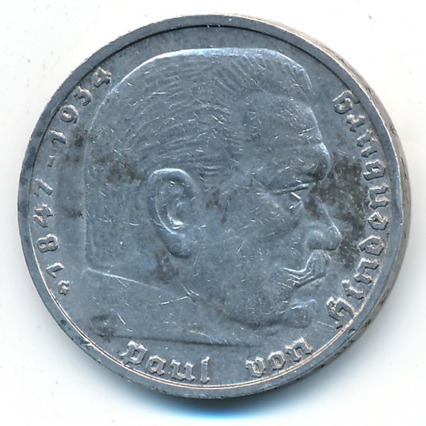 Третий Рейх, 5 рейхсмарок (1939 г.)