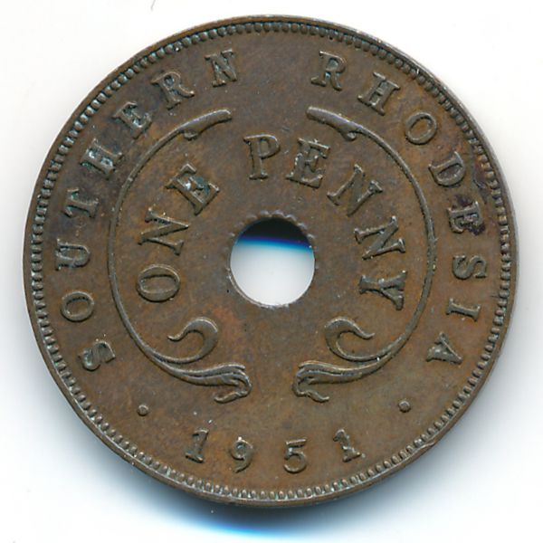Южная Родезия, 1 пенни (1951 г.)