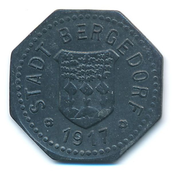Бергедорф., 5 пфеннигов (1917 г.)