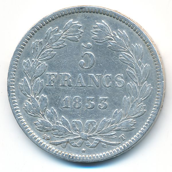 Франция, 5 франков (1833 г.)