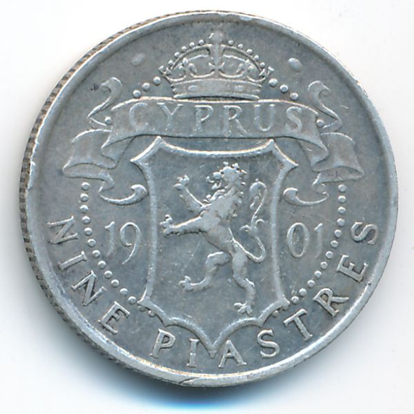 Кипр, 9 пиастров (1901 г.)