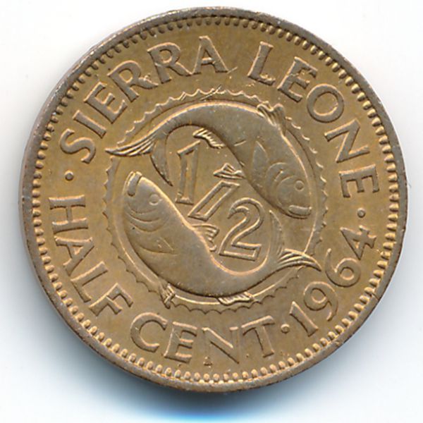 Сьерра-Леоне, 1/2 цента (1964 г.)