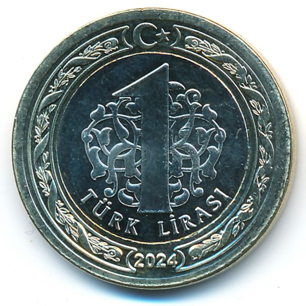 Турция, 1 лира (2024 г.)