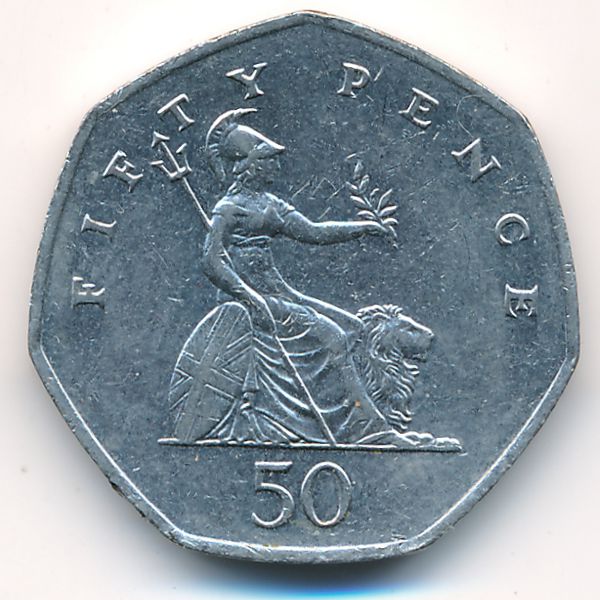 Великобритания, 50 пенсов (1998 г.)