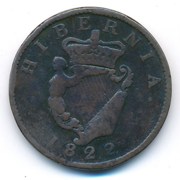 Ирландия, 1/2 пенни (1822 г.)