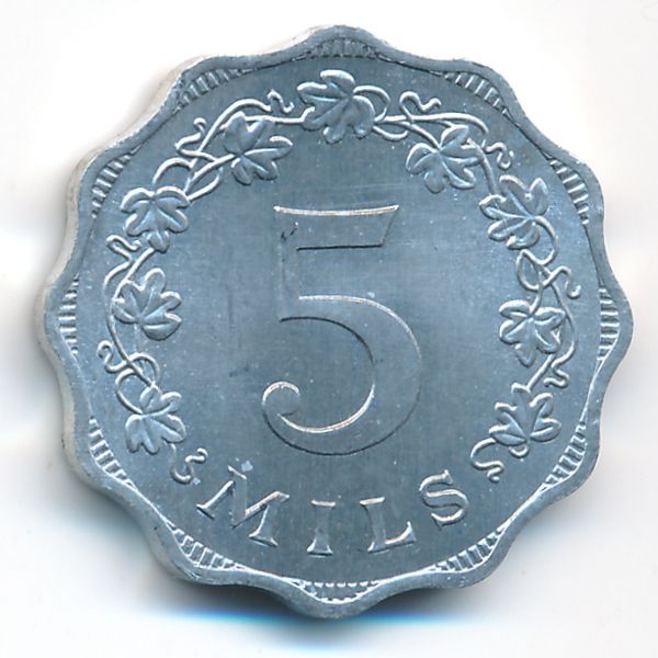 Мальта, 5 мил (1972 г.)