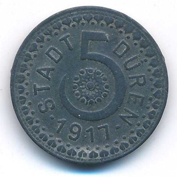 Дюрен., 5 пфеннигов (1917 г.)