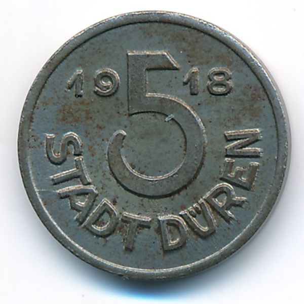 Дюрен., 5 пфеннигов (1918 г.)