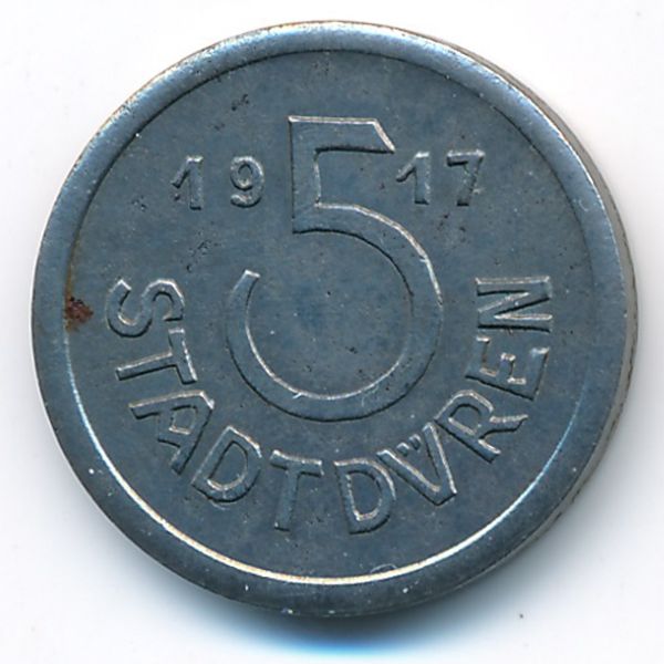 Дюрен., 5 пфеннигов (1917 г.)