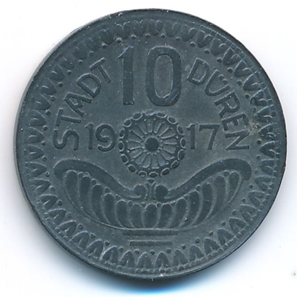 Дюрен., 10 пфеннигов (1917 г.)