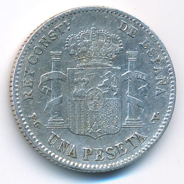 Испания, 1 песета (1896 г.)
