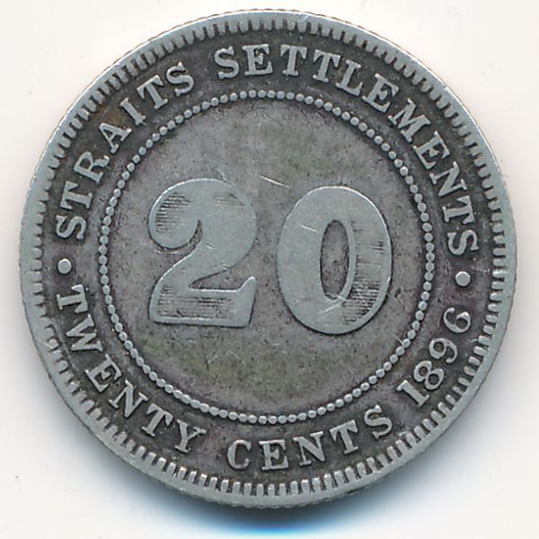 Стрейтс-Сетлментс, 20 центов (1896 г.)