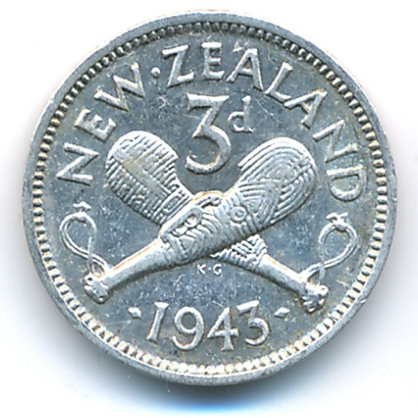 Новая Зеландия, 3 пенса (1943 г.)