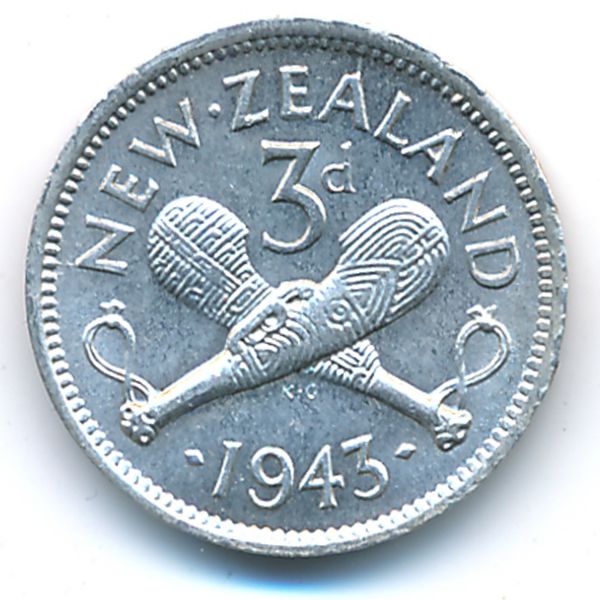 Новая Зеландия, 3 пенса (1943 г.)