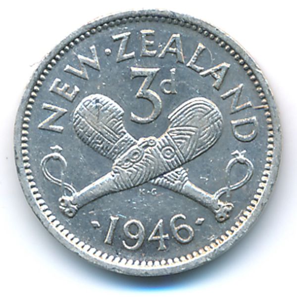 Новая Зеландия, 3 пенса (1946 г.)