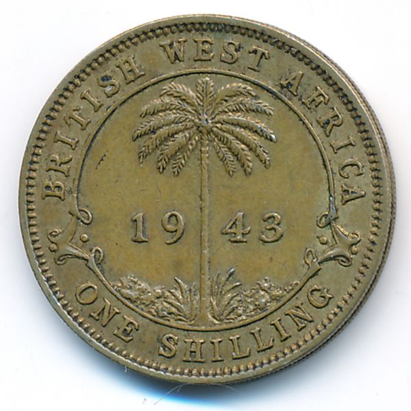Британская Западная Африка, 1 шиллинг (1943 г.)