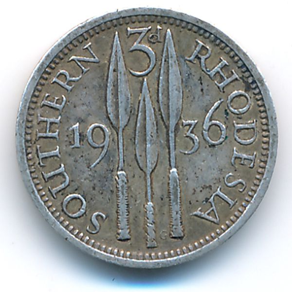 Южная Родезия, 3 пенса (1936 г.)